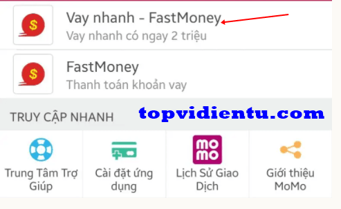 vay nhanh Fast Money momo